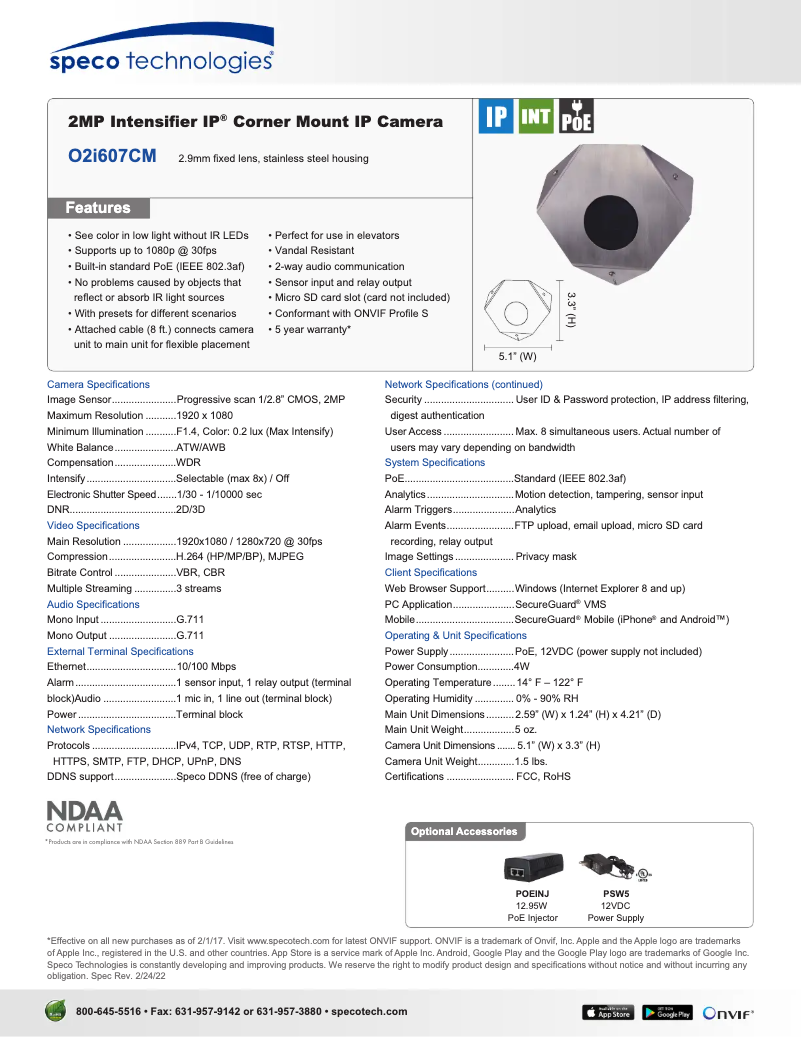 Image de la première page du manuel de l'appareil Intensifier IP O2i607CM