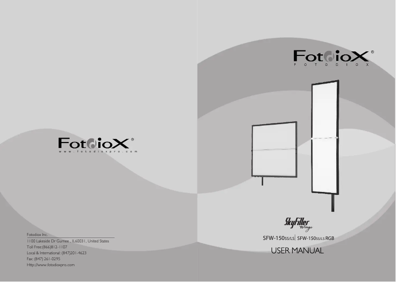 Page n°1 - Manuel utilisateur Fotodiox SkyFiller Wings SFW-150LS