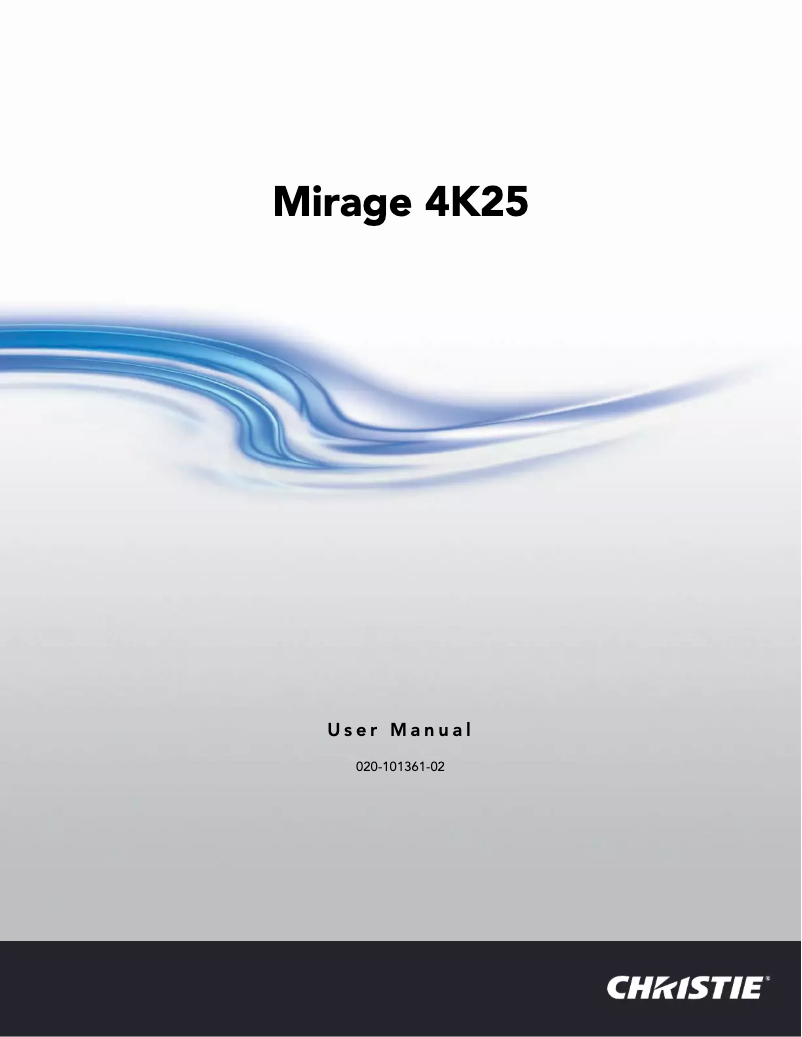 Image de la première page du manuel de l'appareil Mirage 4K25