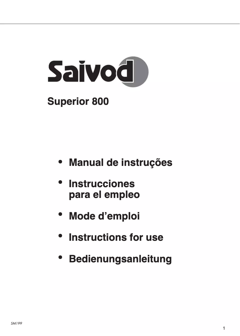 Page 1 de la notice Manuel utilisateur Saivod Superior 800