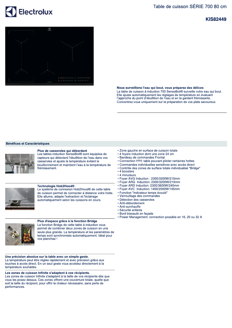 Page n°1 - Fiche technique Electrolux KIS82449
