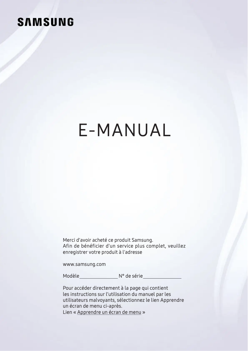 Page 1 de la notice Manuel utilisateur Samsung UE65MU7500U