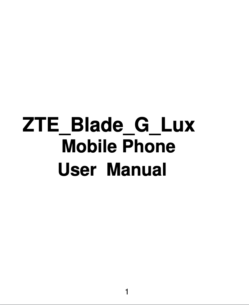 Page 1 de la notice Manuel utilisateur ZTE Blade G Lux