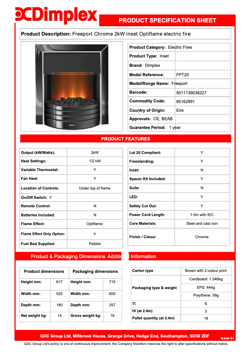Imagen de la primera página del manual del dispositivo FPT20BN