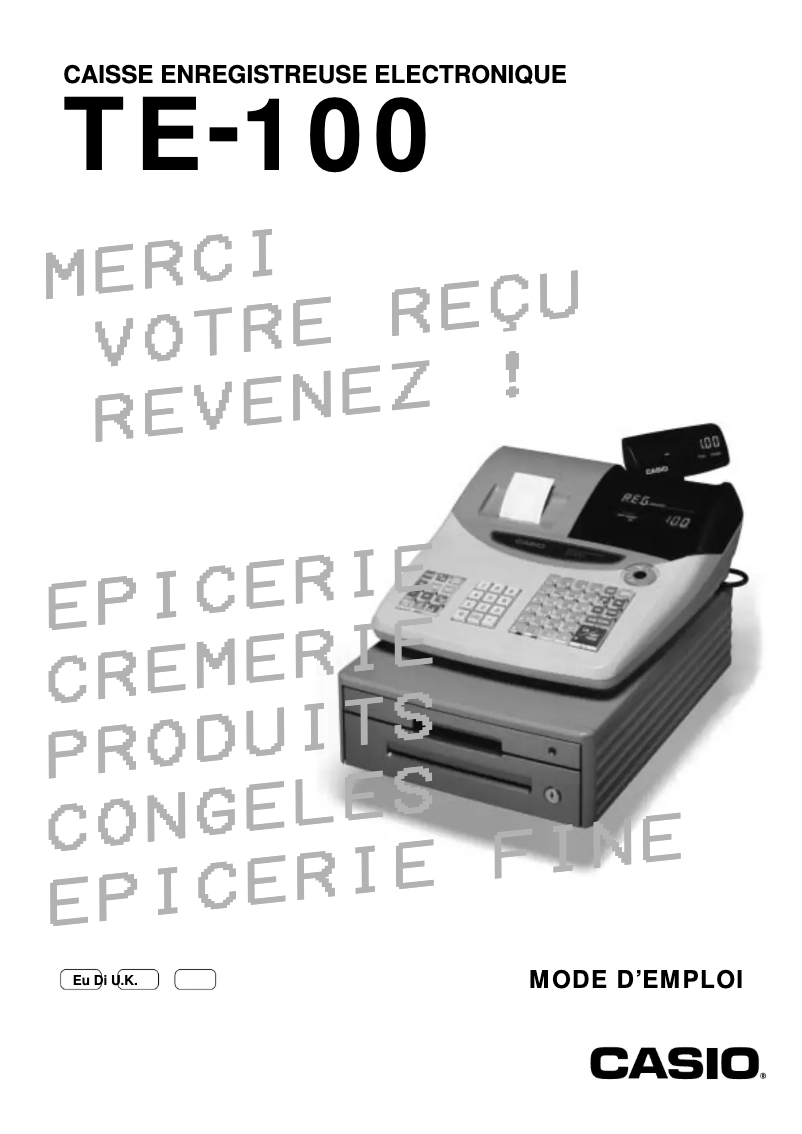 Page 1 de la notice Manuel utilisateur Casio TE-100