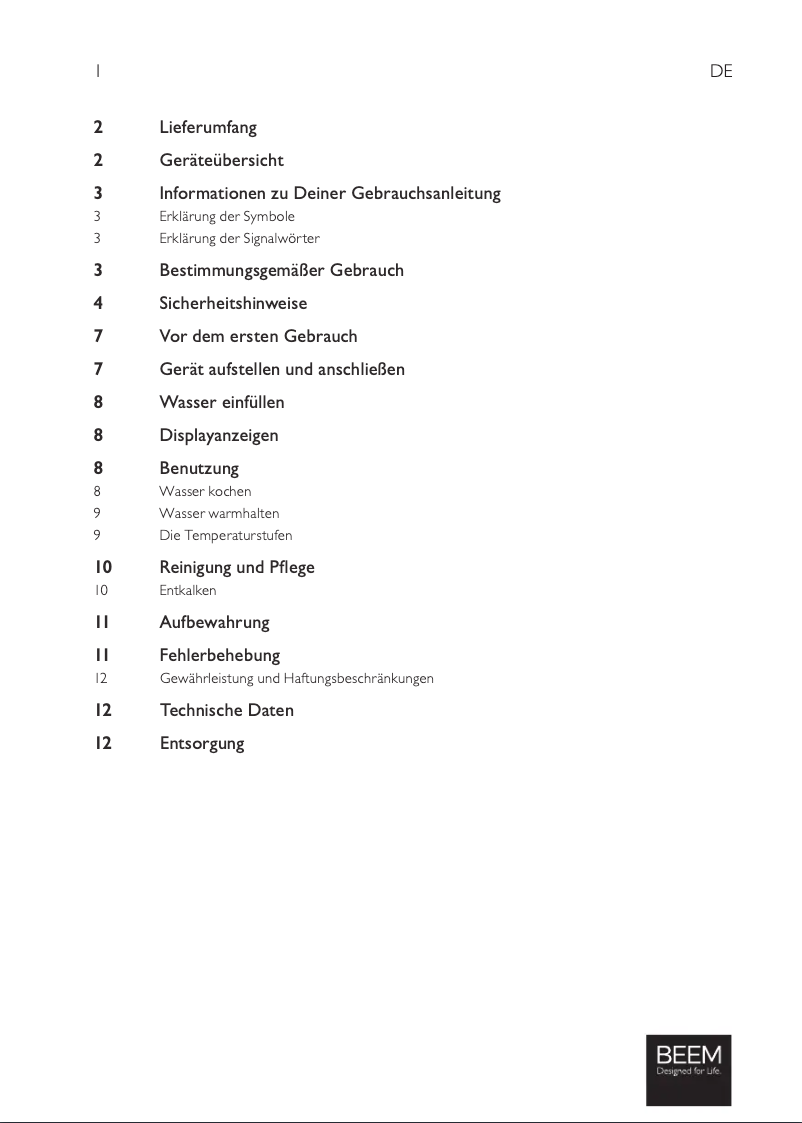 Image de la première page du manuel de l'appareil Tea Switch