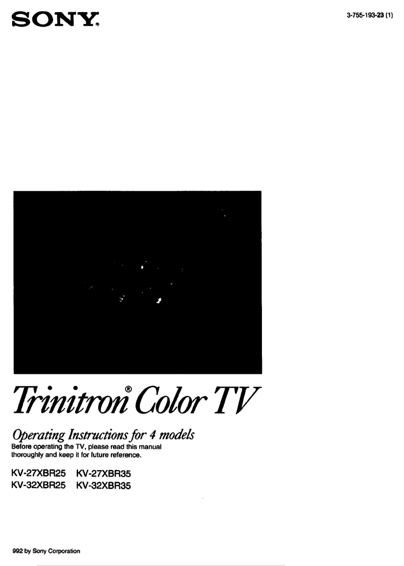 Page 1 de la notice Manuel utilisateur Sony KV-32XBR25