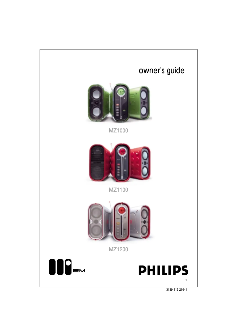 Image de la première page du manuel de l'appareil MZ-1100