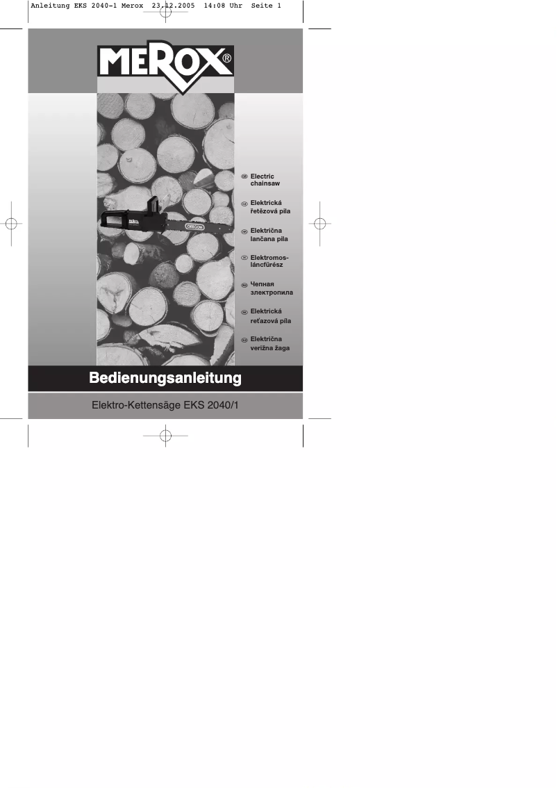 Page n°1 - Manuel utilisateur Merox EKS 2040/1