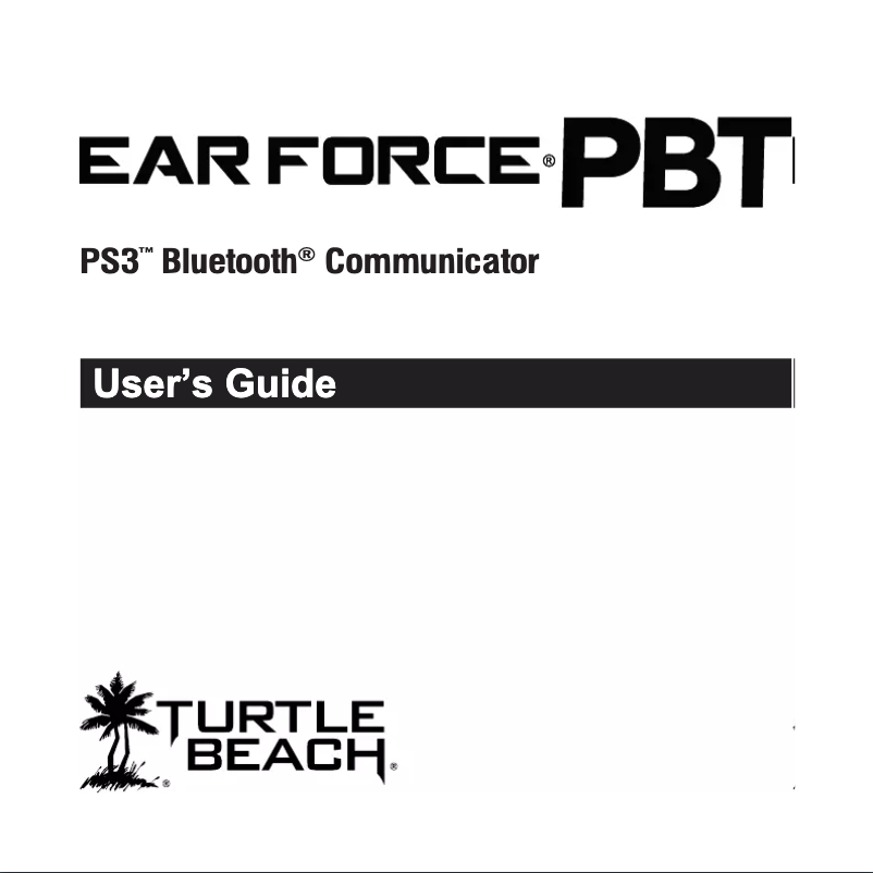 Page n°1 - Manuel utilisateur Turtle Beach Earforce PBT