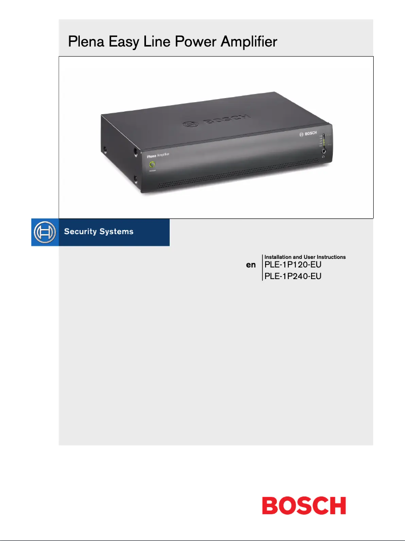 Page 1 de la notice Manuel utilisateur Bosch Plena PLE-1P120