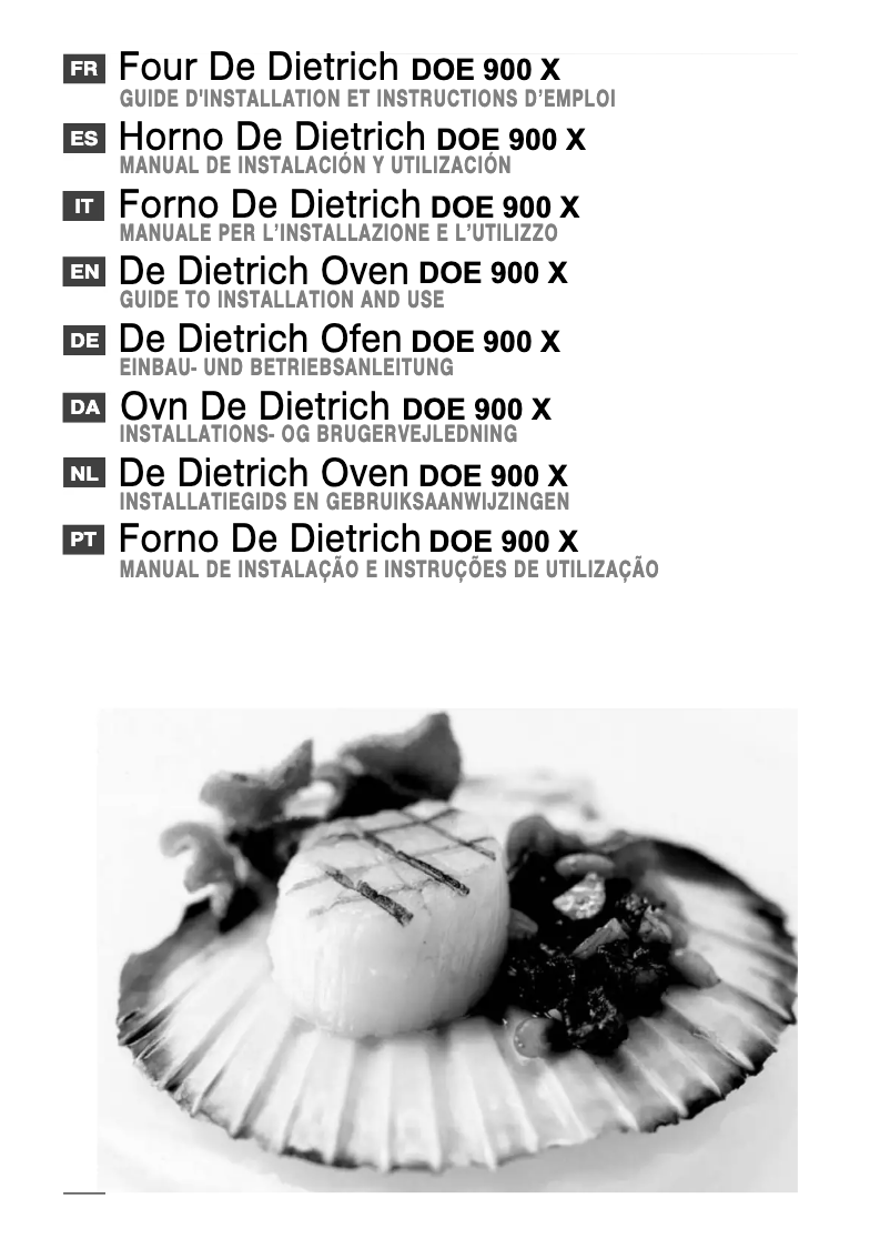 Page 1 of the manual User Manual De Dietrich DOE 900 X