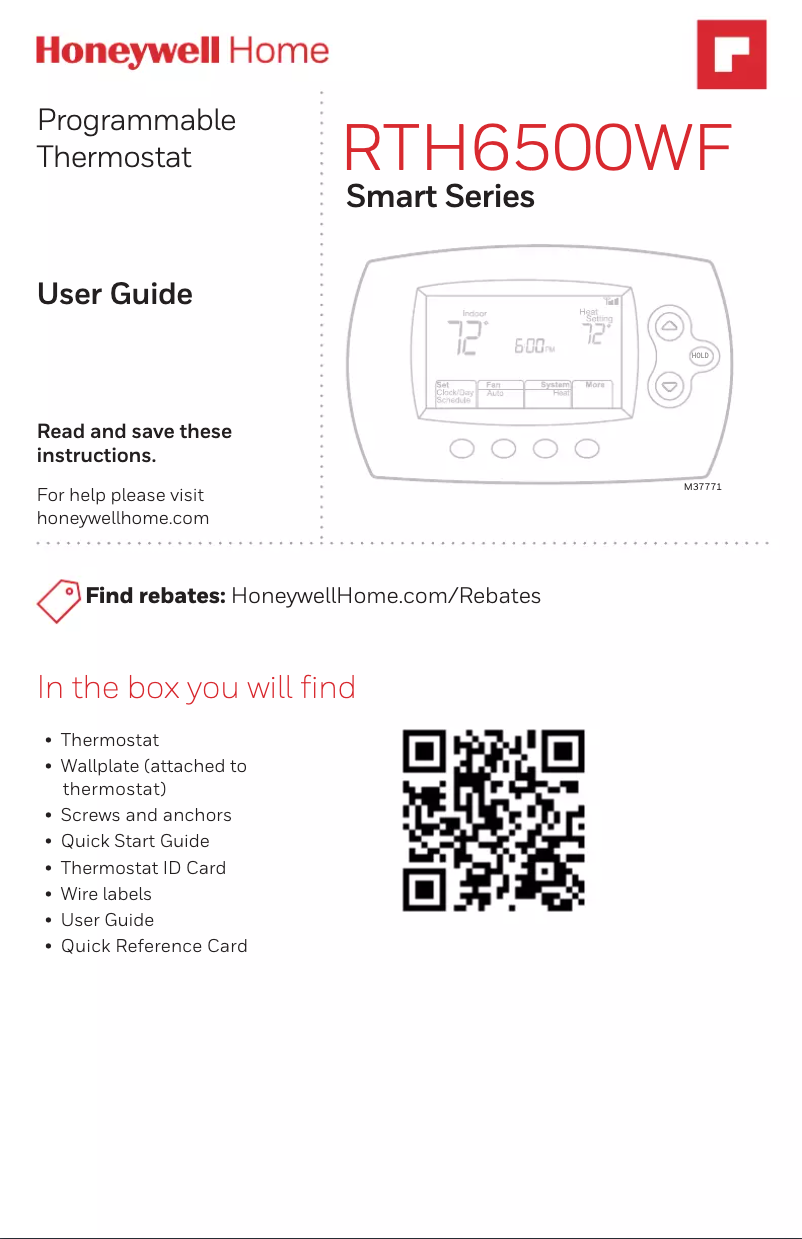 Página 1 del manual Manual de usuario Honeywell RTH6580WF1001/U