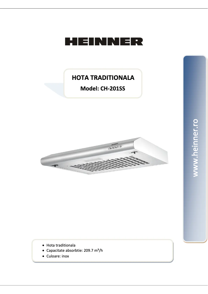 Page 1 de la notice Manuel utilisateur Heinner CH-201SS