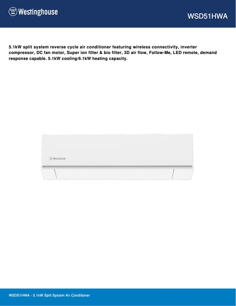 Image de la première page du manuel de l'appareil WSD51HWA