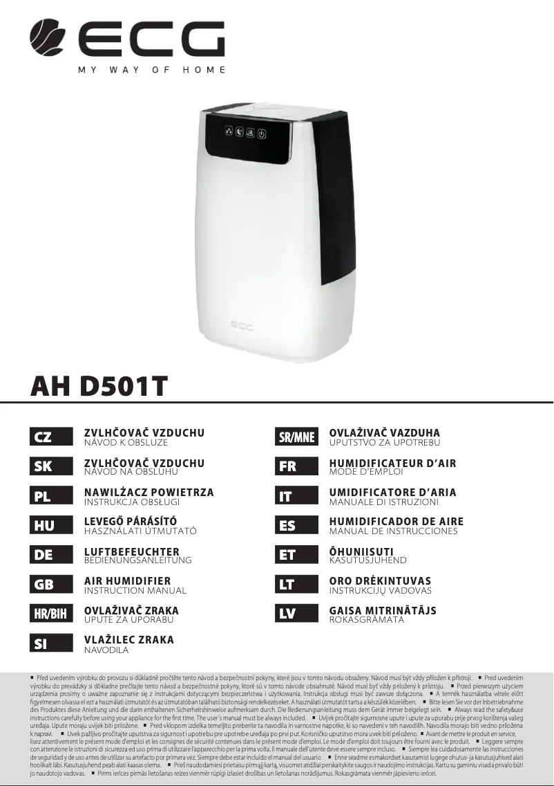 Image de la première page du manuel de l'appareil AH D501 T