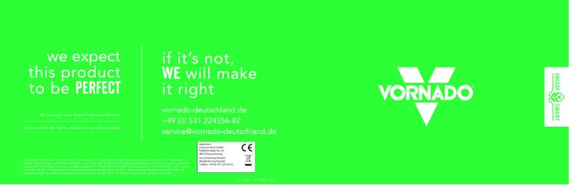 Page 1 de la notice Manuel utilisateur Vornado 5303DC