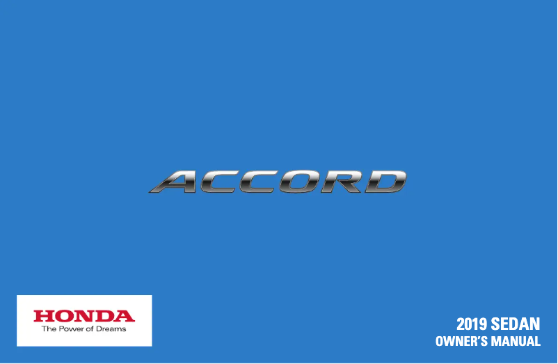 Page 1 de la notice Manuel utilisateur Honda Accord Sedan (2019)