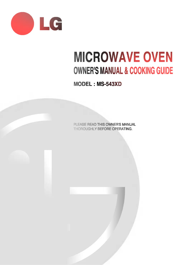 Page 1 de la notice Manuel utilisateur LG MS-543XD