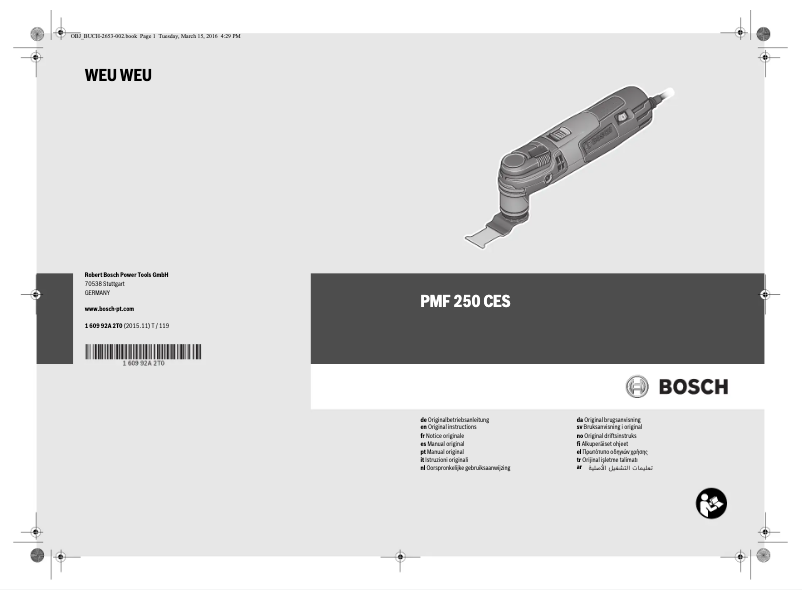 Page 1 de la notice Manuel utilisateur Bosch PMF 250 CES Set