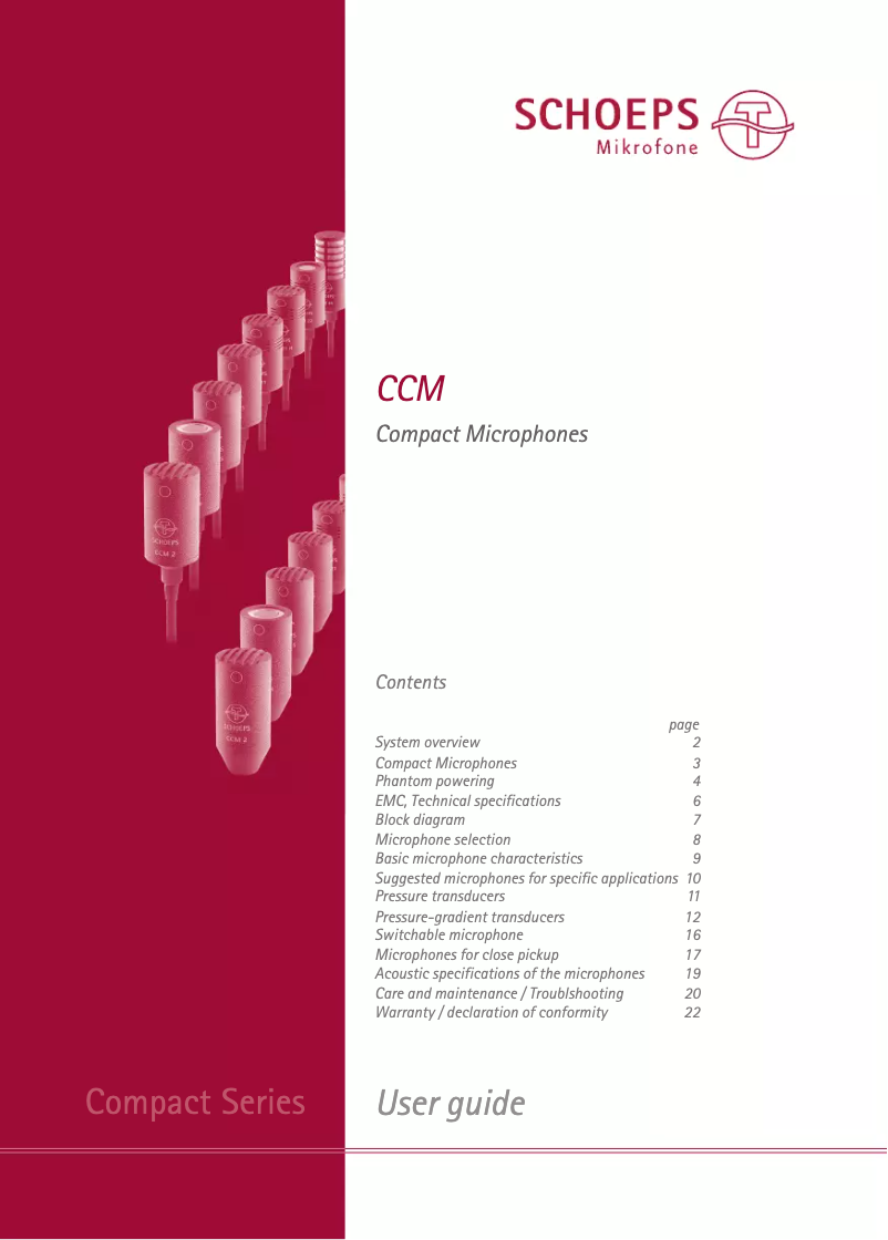 Page n°1 - Manuel utilisateur Schoeps CCM 4