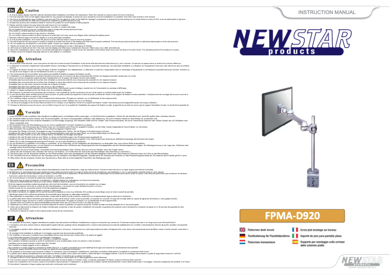 First page image of the manual for FPMA-D920