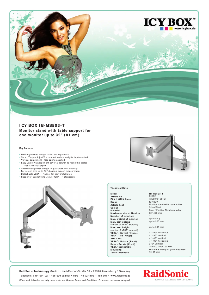 Page n°1 - Fiche technique Icy Box IB-MS503-T