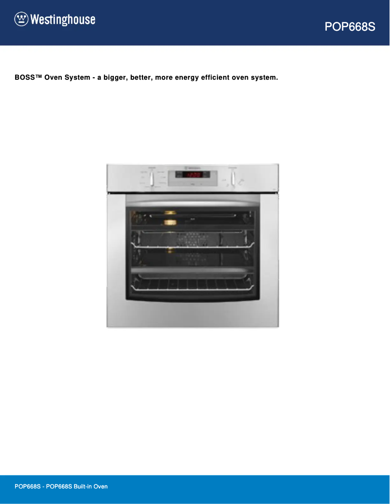 Page 1 de la notice Fiche technique Westinghouse POP668S