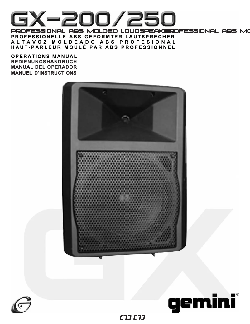 Page n°1 - Manuel utilisateur Gemini GX-250