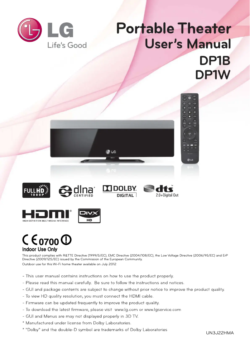 Image de la première page du manuel de l'appareil DP1BPBC