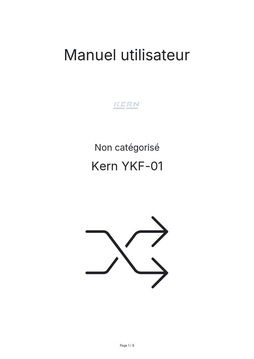 Page n°1 - Manuel utilisateur Kern YKF-01