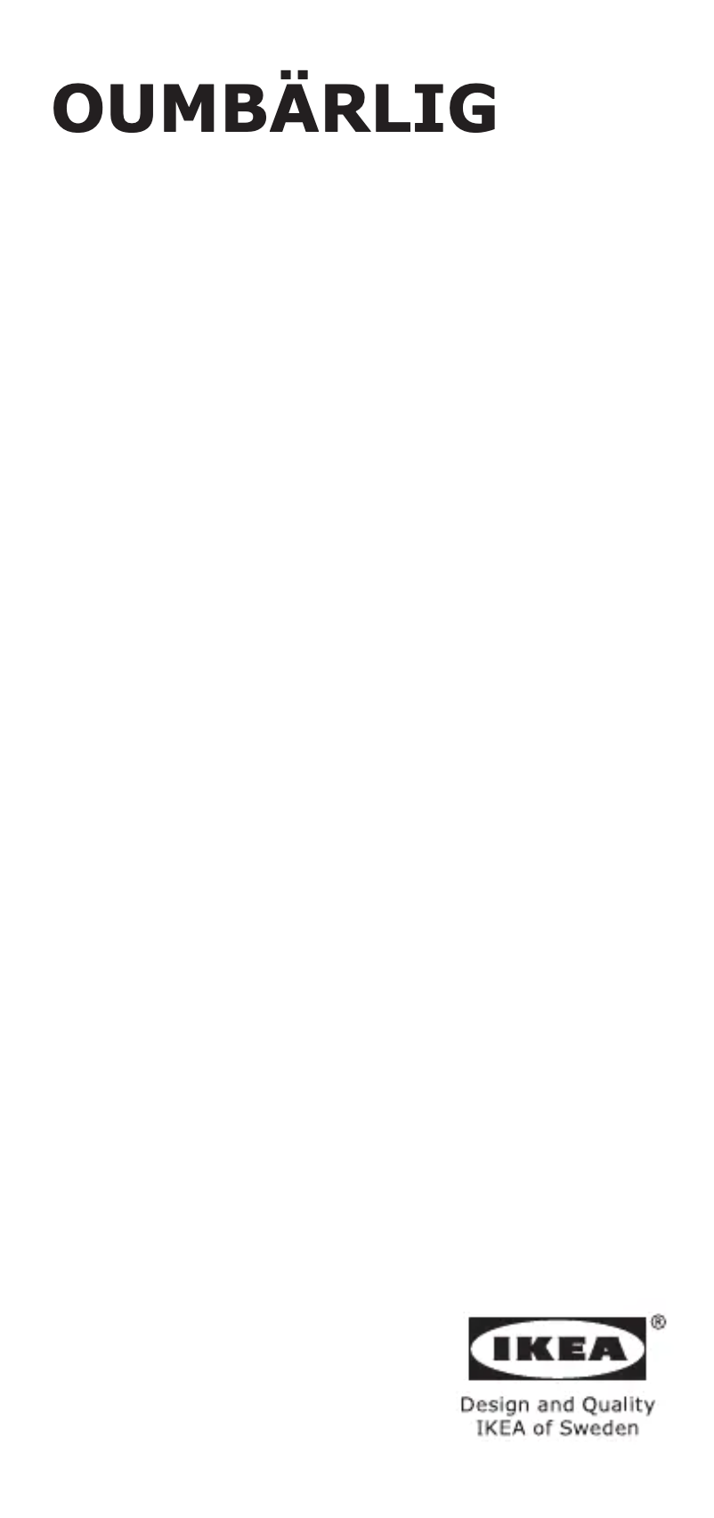 Image de la première page du manuel de l'appareil OUMBÄRLIG 904.510.50