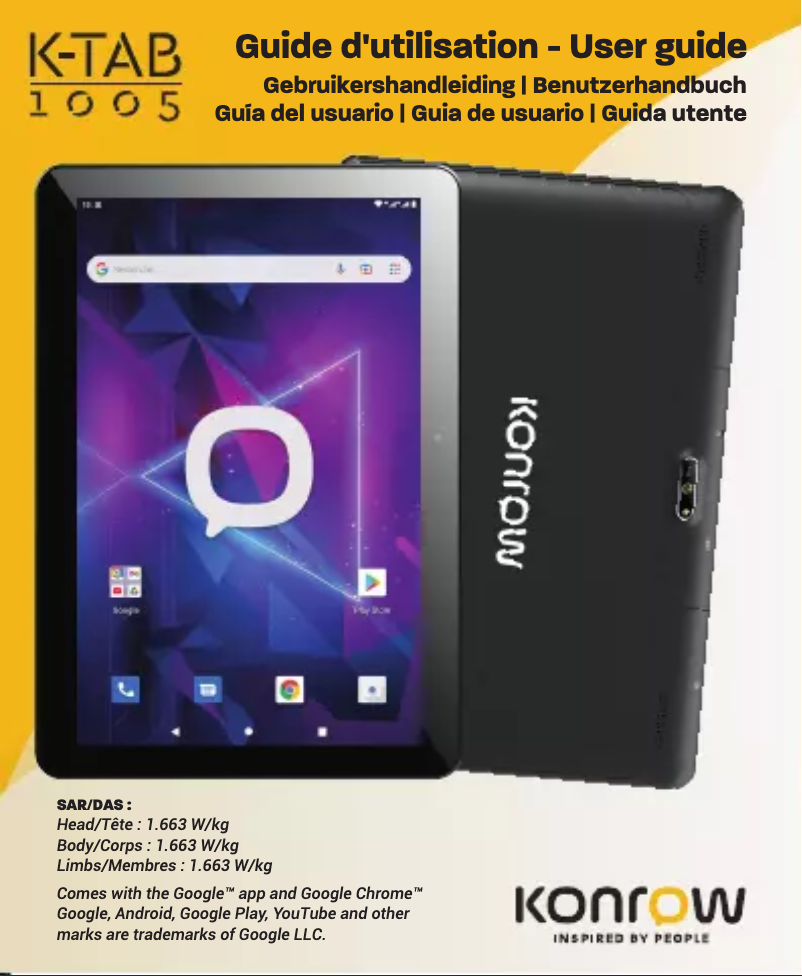 Page n°1 - Manuel utilisateur Konrow K-Tab 1005