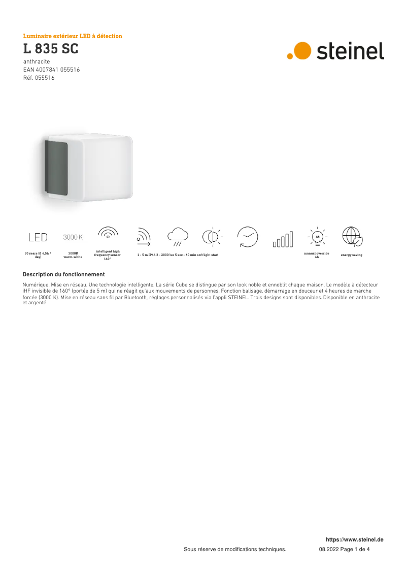 Image de la première page du manuel de l'appareil L 835 SC