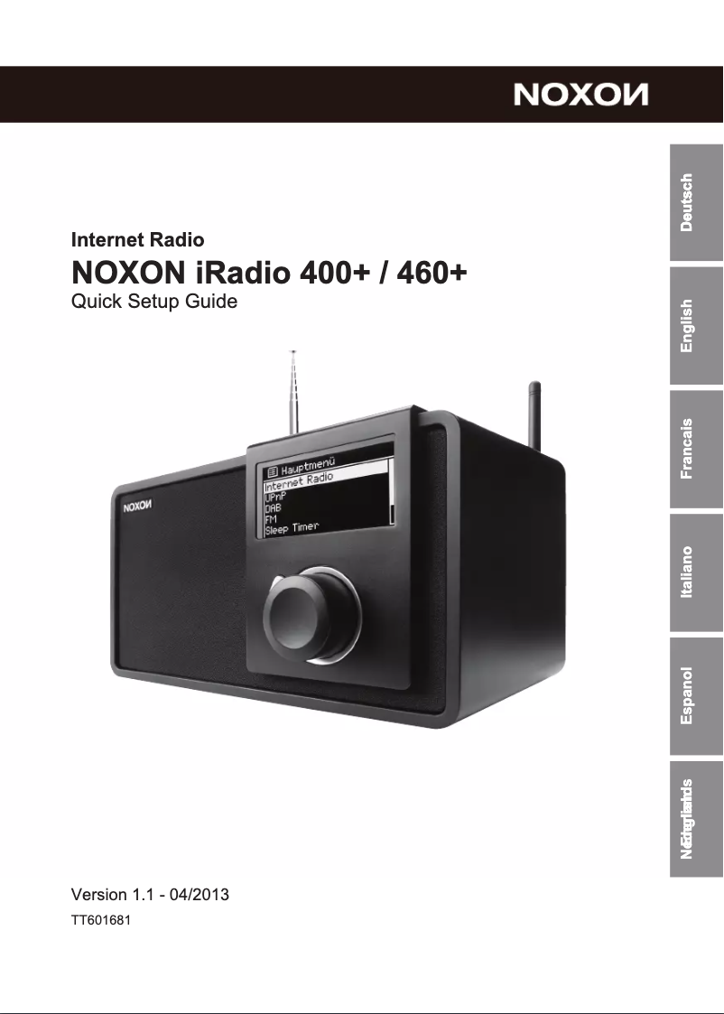 Page 1 de la notice Manuel utilisateur Noxon iRadio 460+