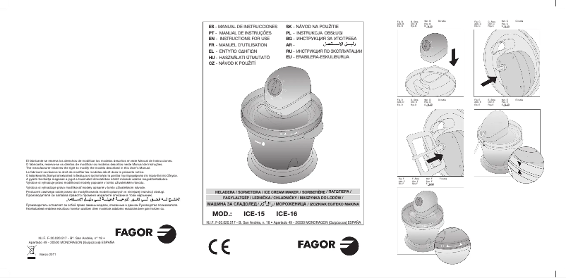 Page 1 de la notice Manuel utilisateur Fagor ICE-15