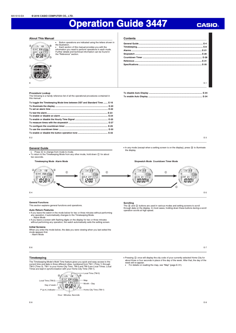 Page 1 de la notice Manuel utilisateur Casio AE-3000W-1AVEF