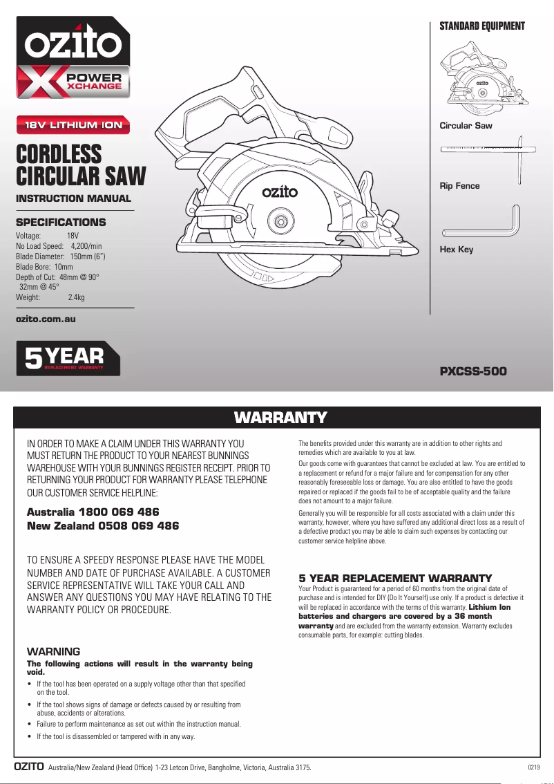 Image de la première page du manuel de l'appareil PXCSS-500