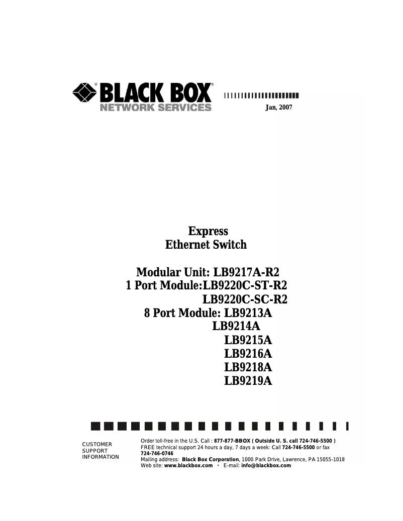 Página 1 del manual Manual de usuario Black Box LB9220C-ST-R2