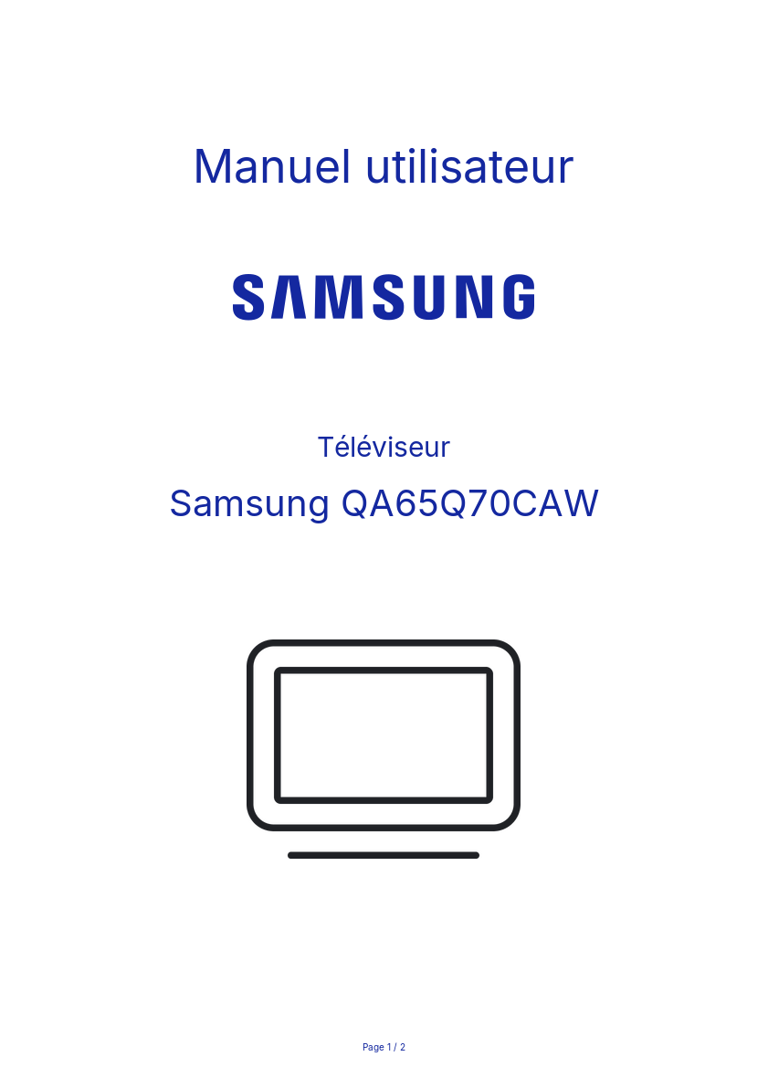 Page n°1 - Manuel utilisateur Samsung QA65Q70CAW