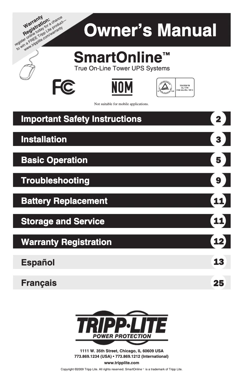Image de la première page du manuel de l'appareil SU750XL