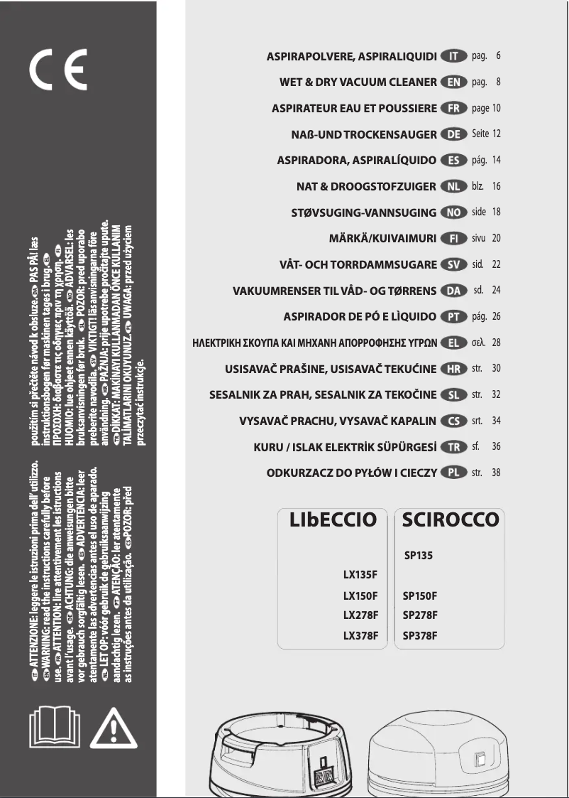 Image de la première page du manuel de l'appareil Scirocco