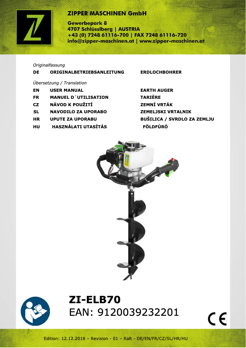 Page n°1 - Manuel utilisateur Zipper ZI-ELB70