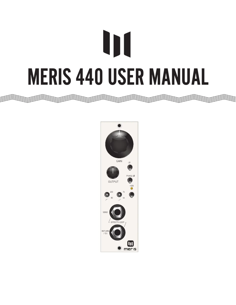 Page n°1 - Manuel utilisateur Meris 440