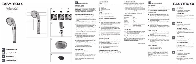 Page 1 de la notice Manuel utilisateur EasyMaxx 12112