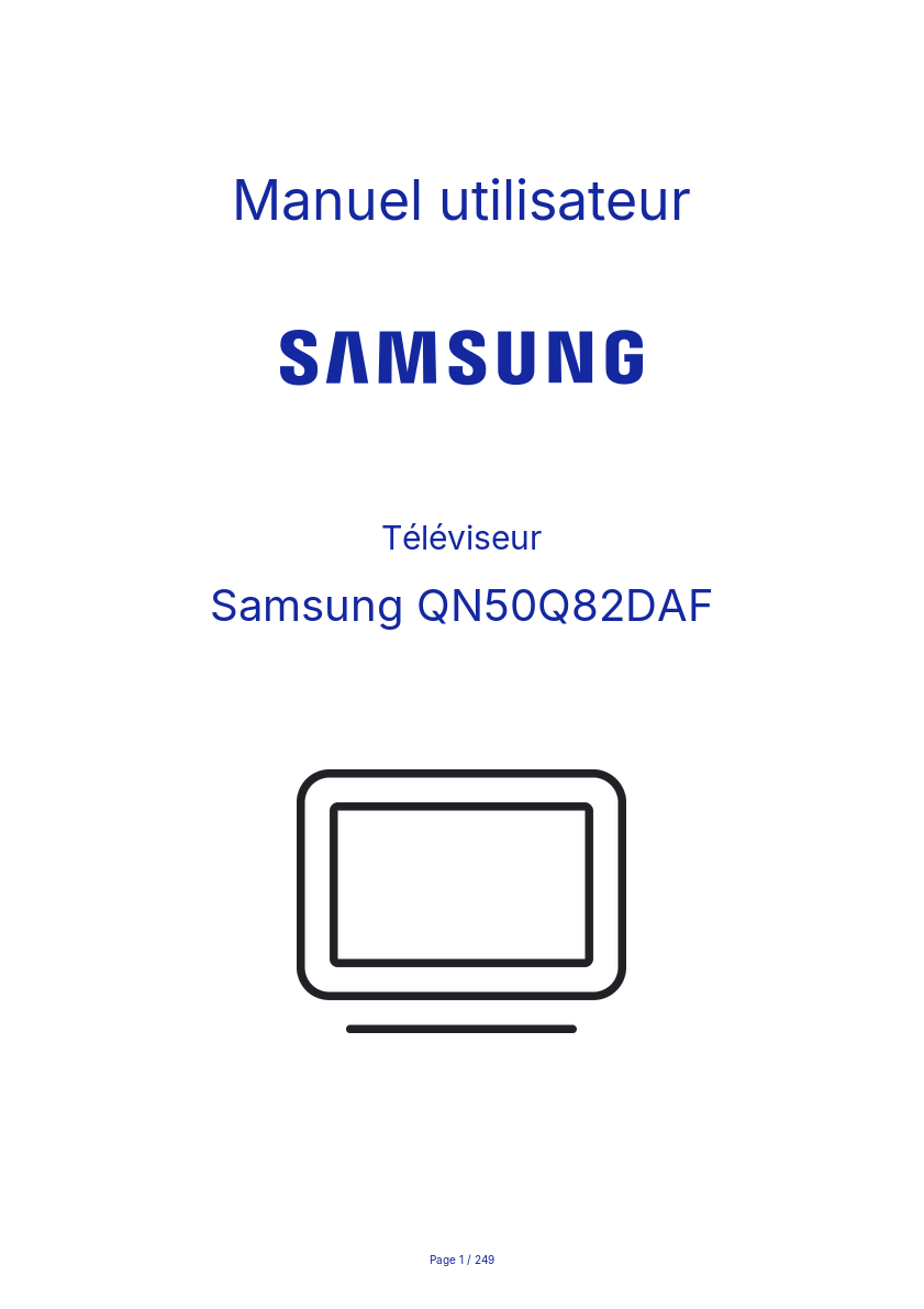 Page n°1 - Manuel utilisateur Samsung QN50Q82DAF