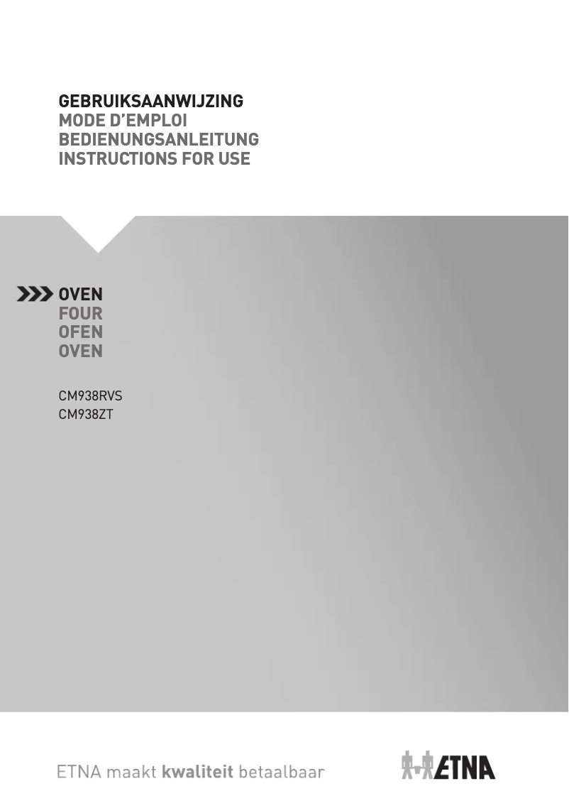 Page n°1 - Manuel utilisateur Etna CM938ZT