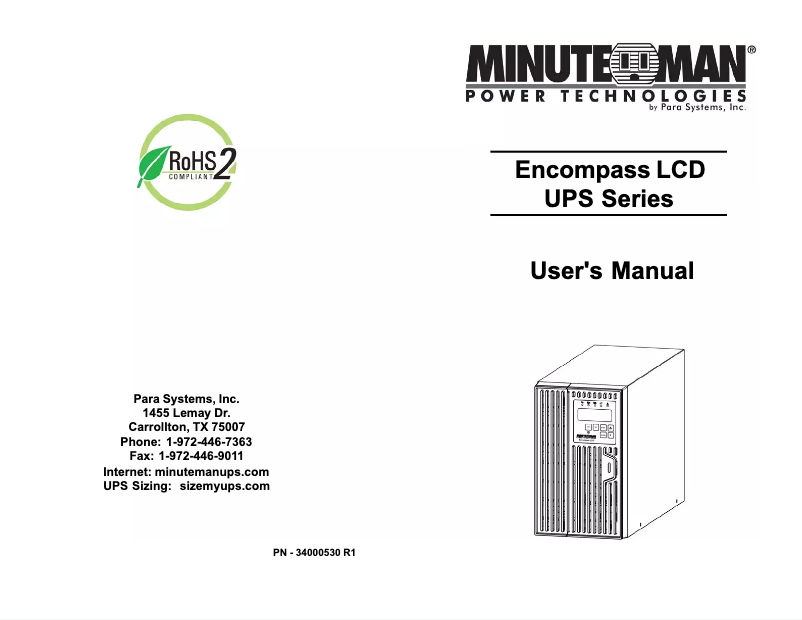 Imagen de la primera página del manual del dispositivo EC1000LCD