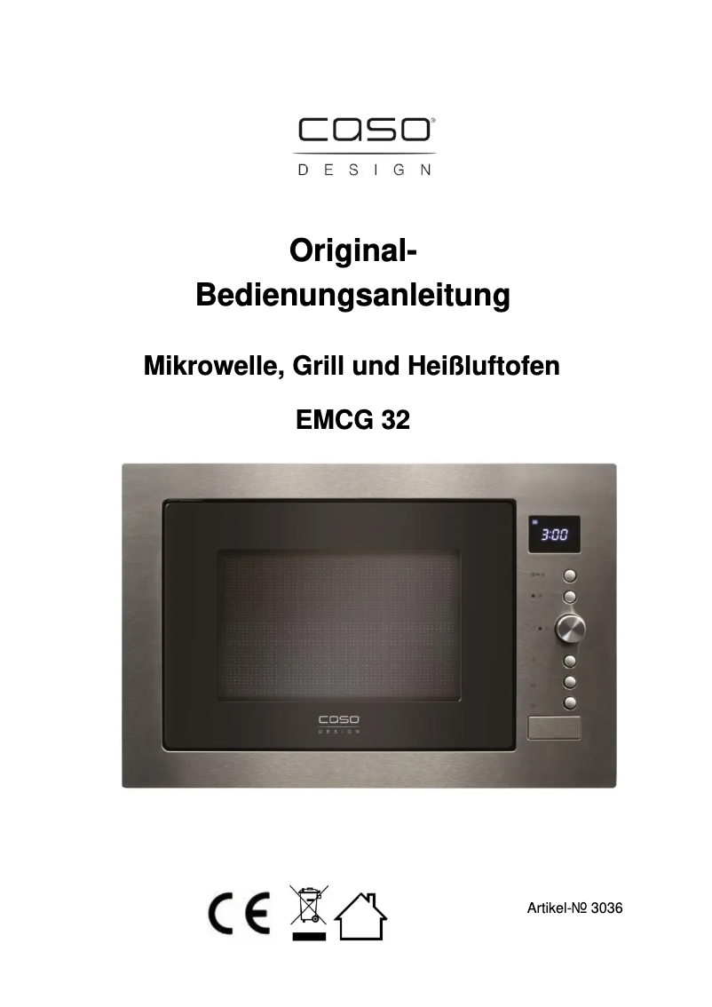 Page 1 de la notice Manuel utilisateur Caso EMCG 32