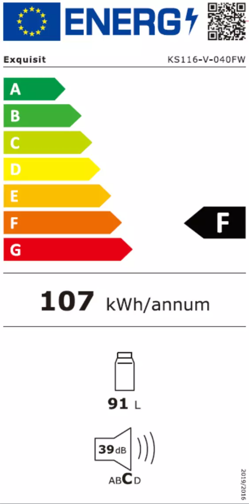Page 1 de la notice Manuel utilisateur Exquisit KS116-V-040FW